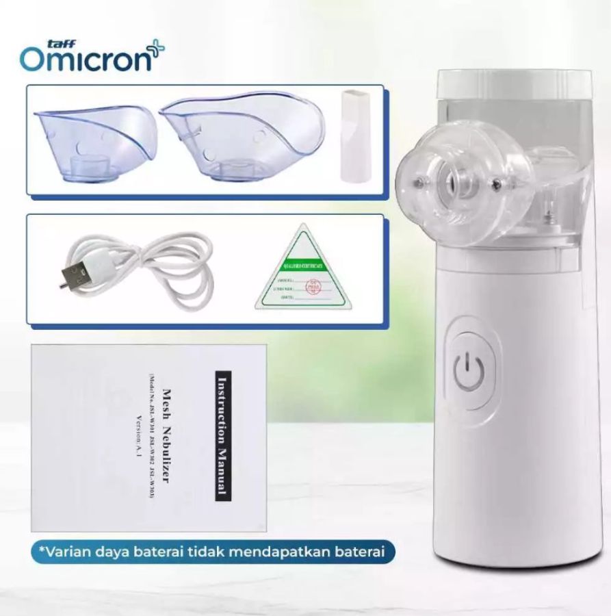TaffOmicron JSL-W303 Putih Alat Terapi Pernapasan Handheld Nebulizer Inhaler 1pcs