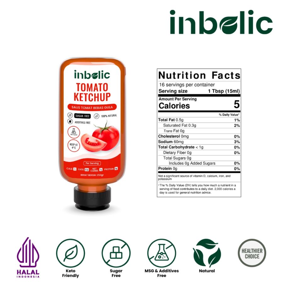 Inbolic Sugar-Free Tomato Ketchup 250gram