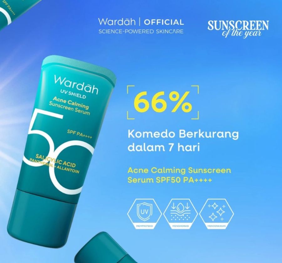 Wardah UV Shield Acne Calming Sunscreen Serum SPF 50 PA++++ 40ml