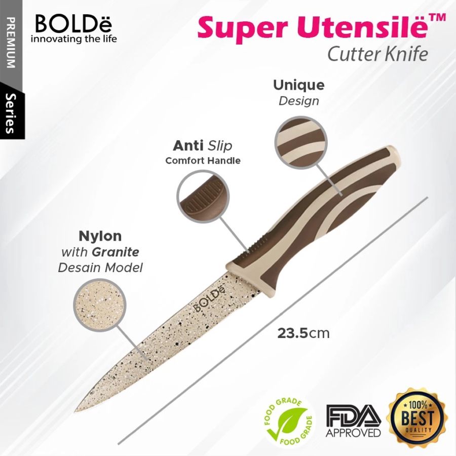 BOLDe Knives + Scissor Set Super Utensil Electra Beige 1pcs