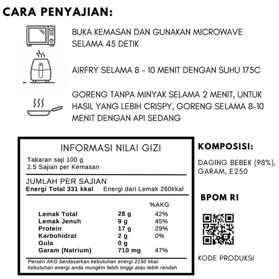 KC Original Smoked Duck 250gram