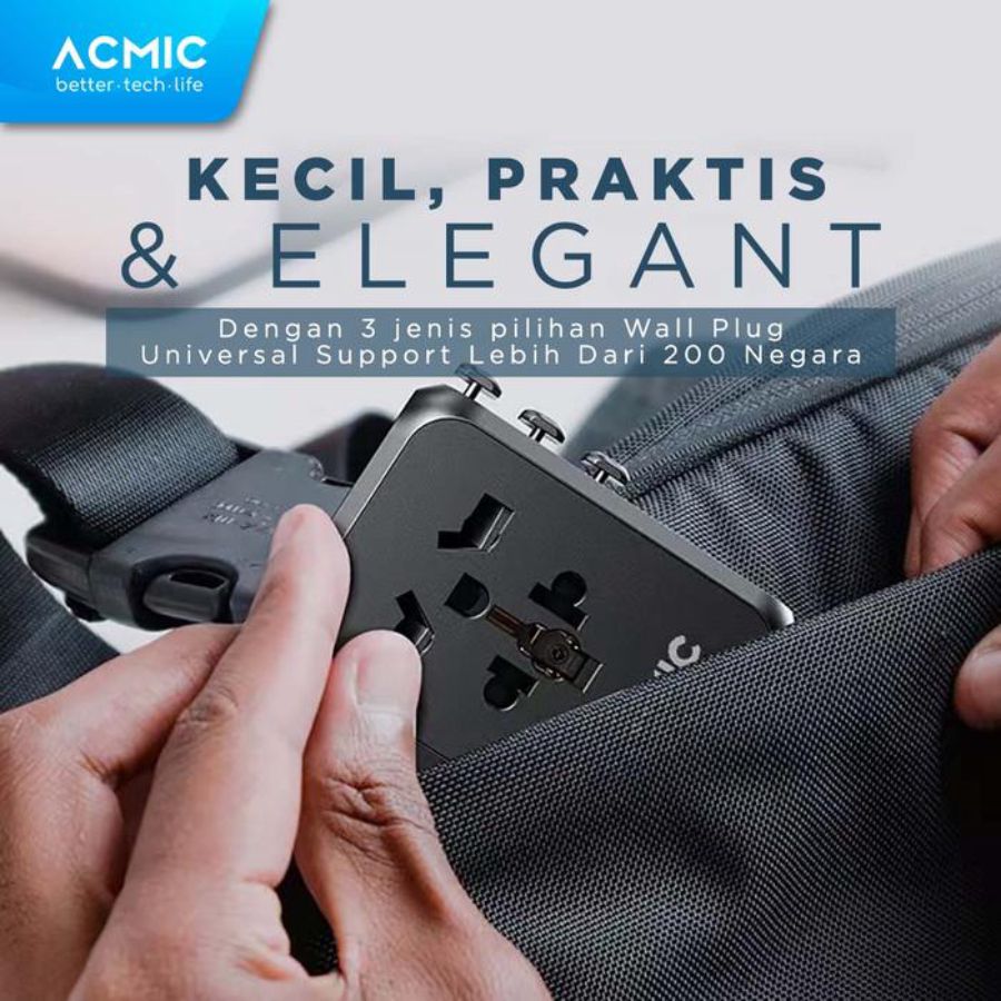 Acmic Universal Travel Adapter GaN 35 Watt TAC35 1pcs