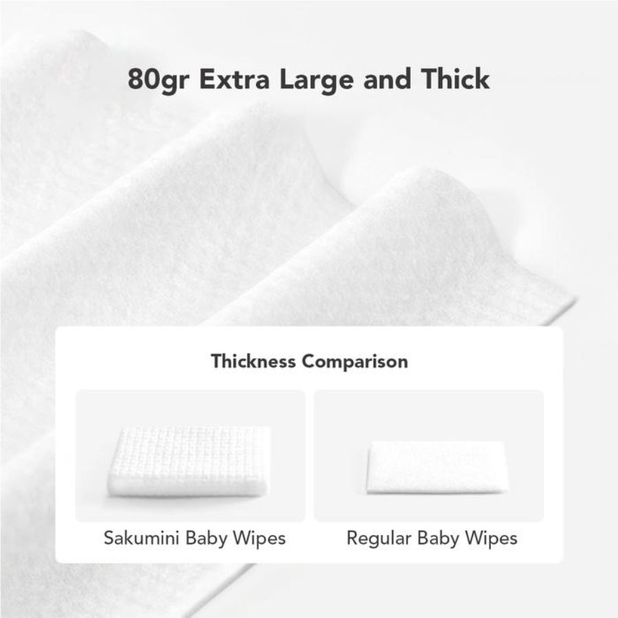 Sakumini Baby Wipes Hand Mouth Facial 80sheets
