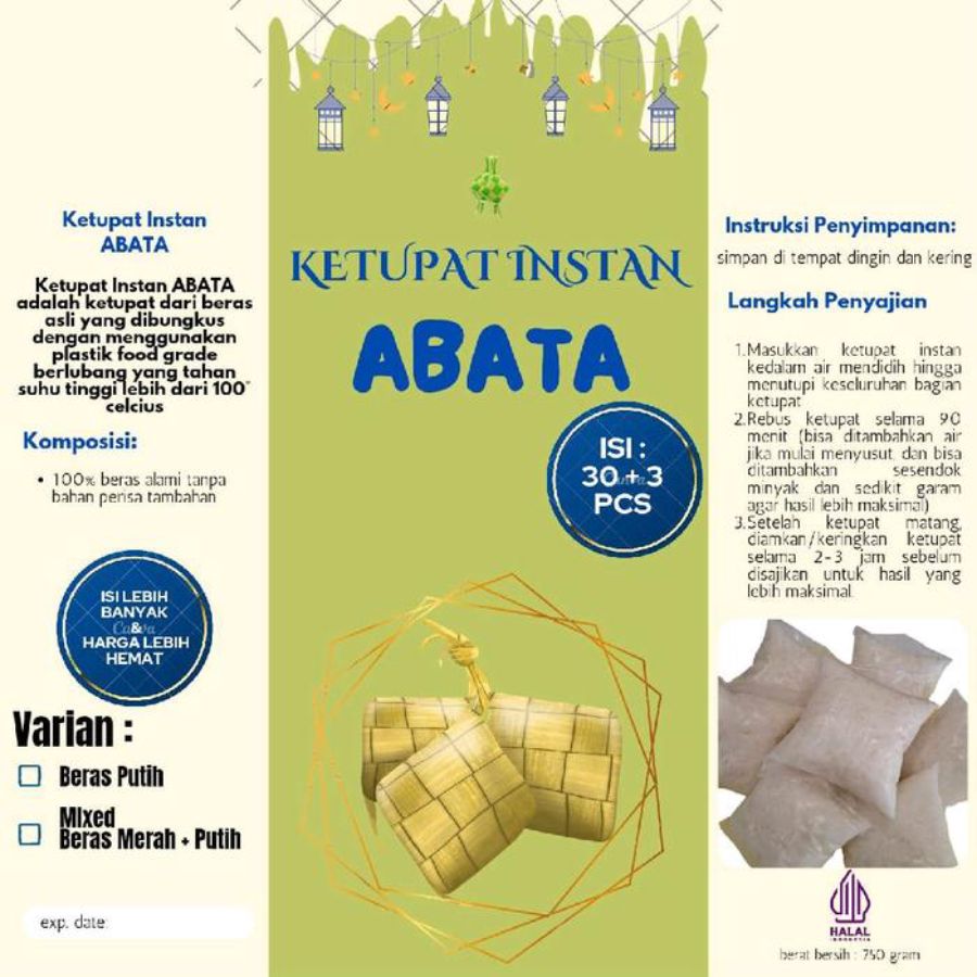 Abata Ketupat Instan Mini 33 pcs 780gram