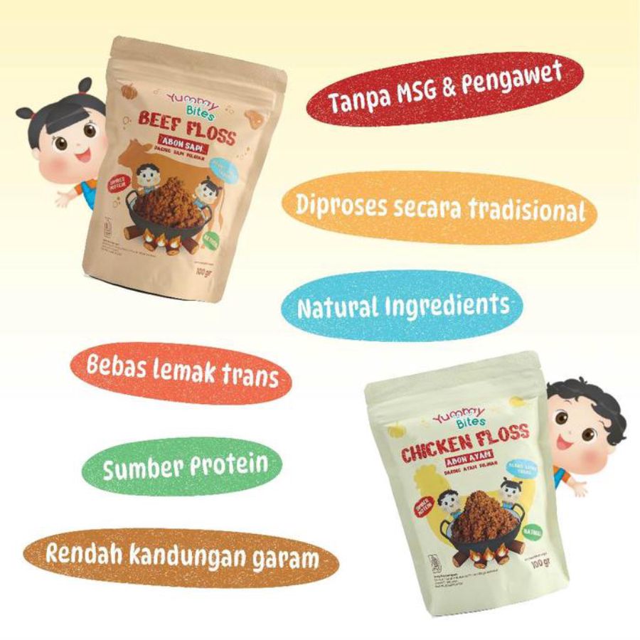 Yummy Bites Beef Floss Abon Sapi MPASI 100gram