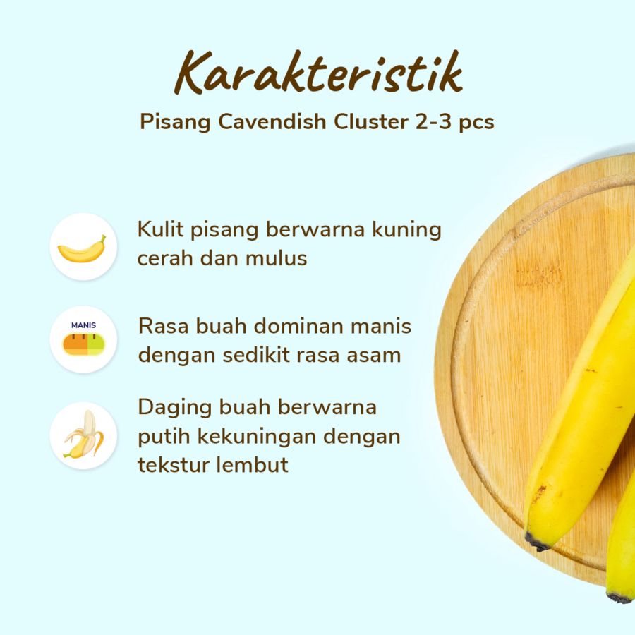 Pisang Cavendish Cluster 2-3 pcs 300-400gram