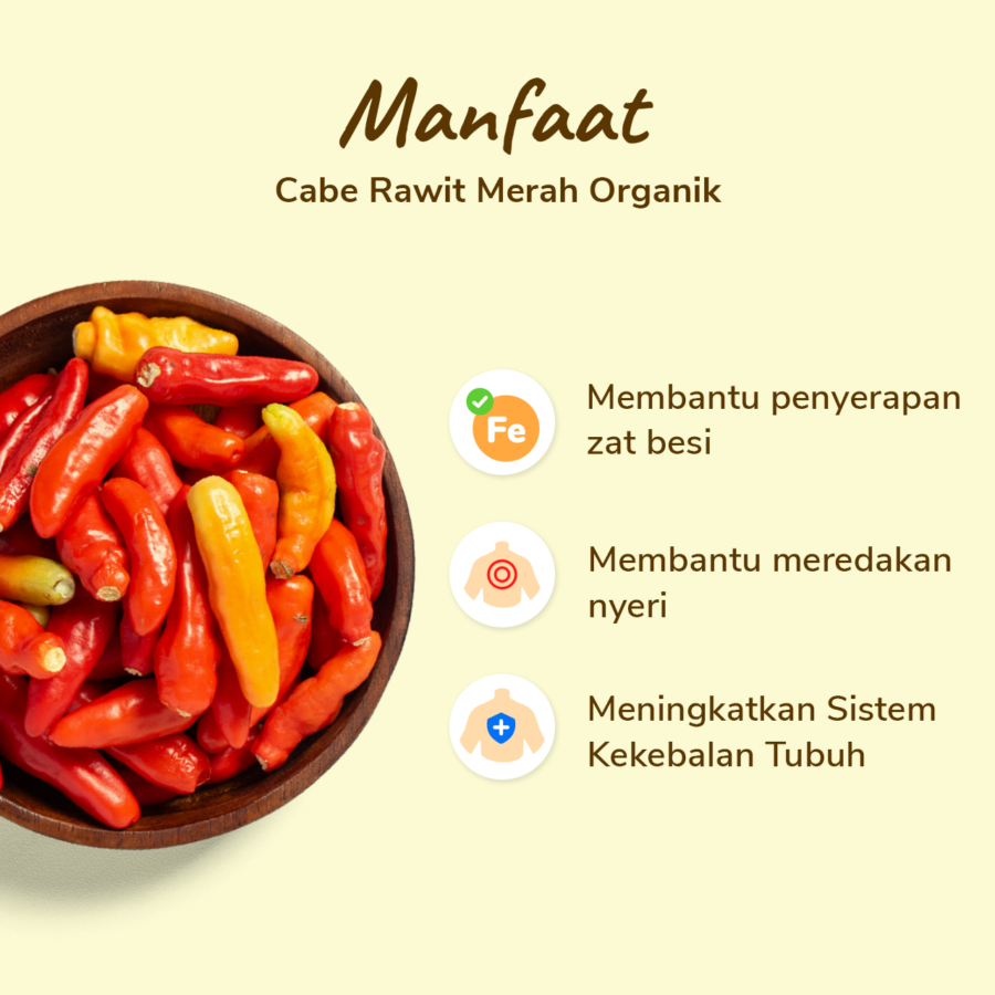 Cabe Merah Rawit Organik 150gram