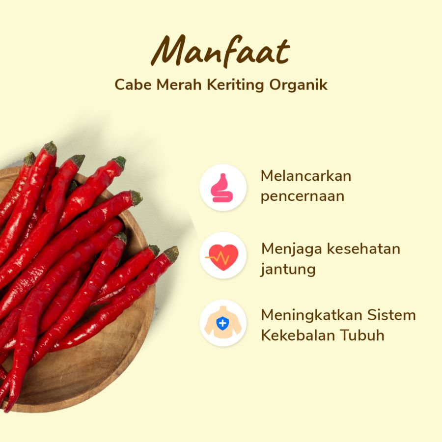 Cabe Merah Keriting Organik 150gram