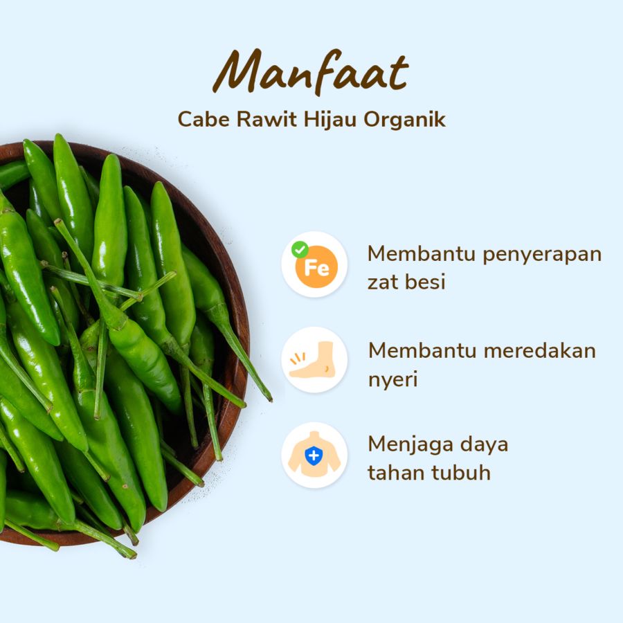 Cabe Hijau Rawit Organik 150gram
