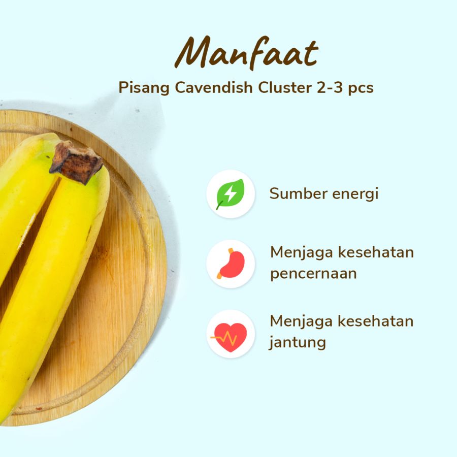 Pisang Cavendish Cluster 2-3 pcs 300-400gram
