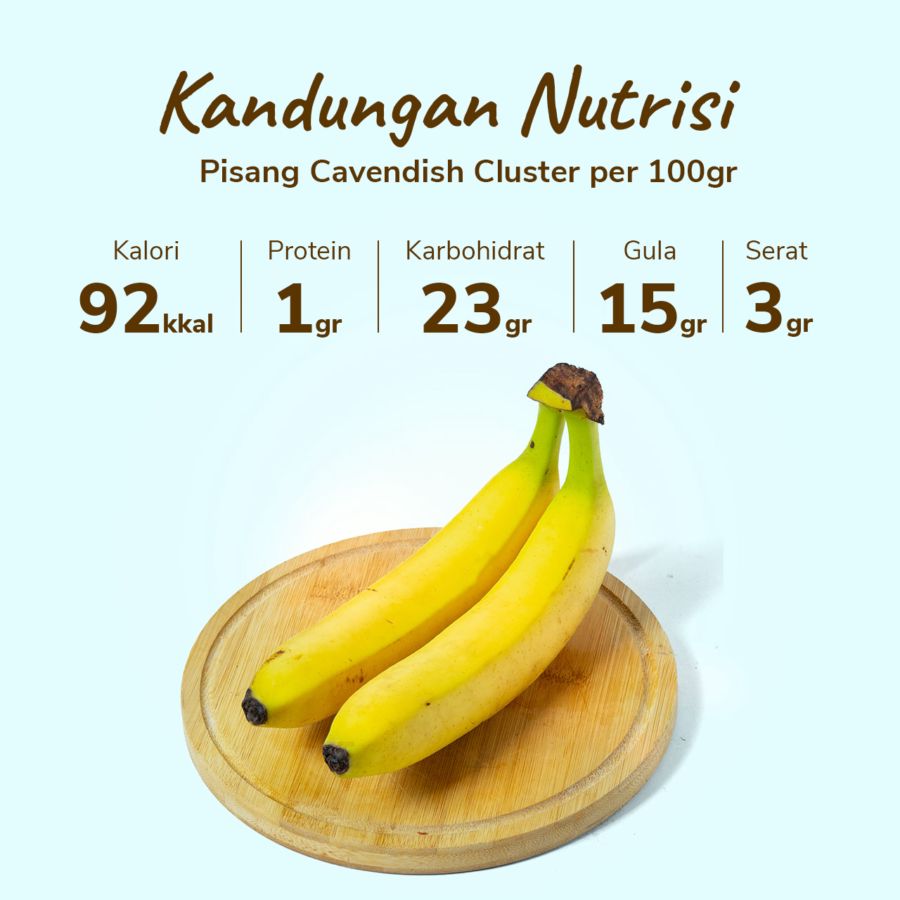 Pisang Cavendish Cluster 2-3 pcs 300-400gram