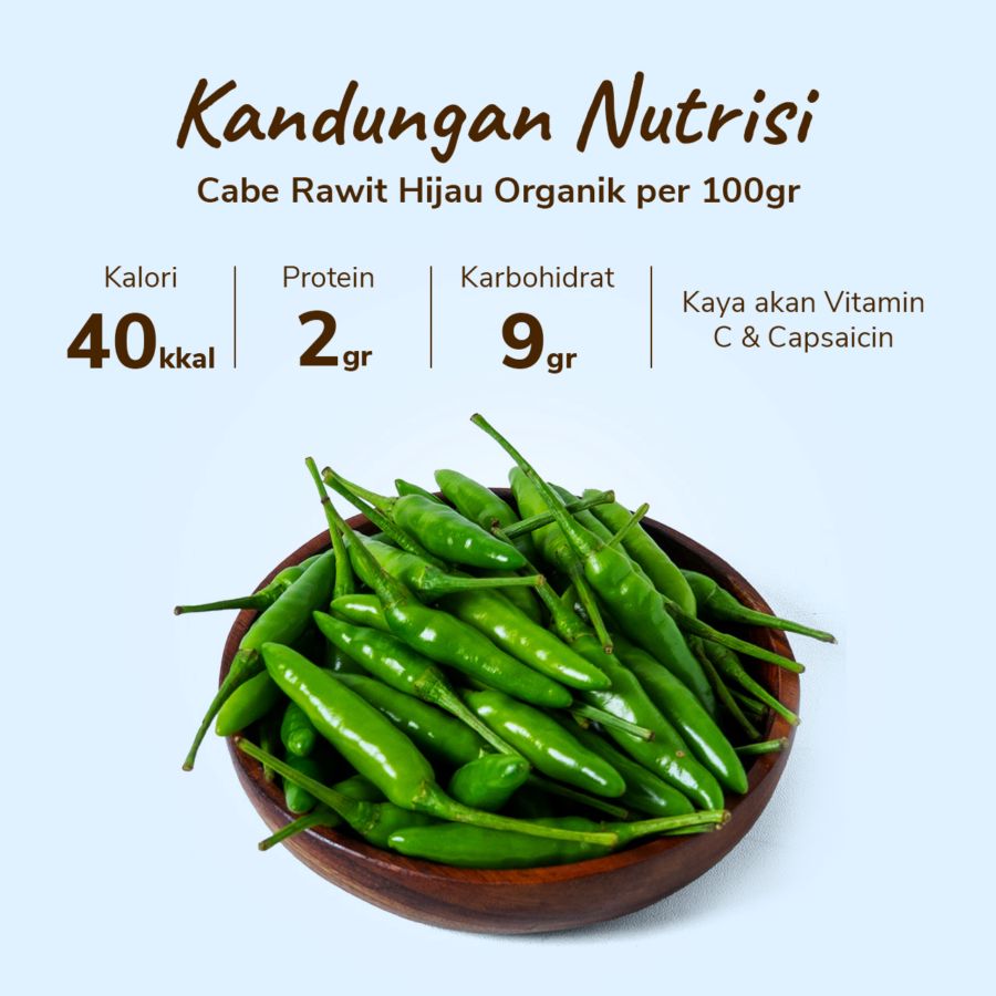Cabe Hijau Rawit Organik 150gram