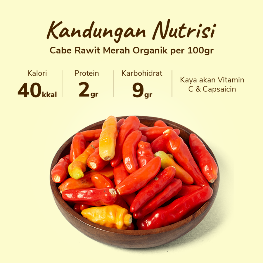 Cabe Merah Rawit Organik 150gram