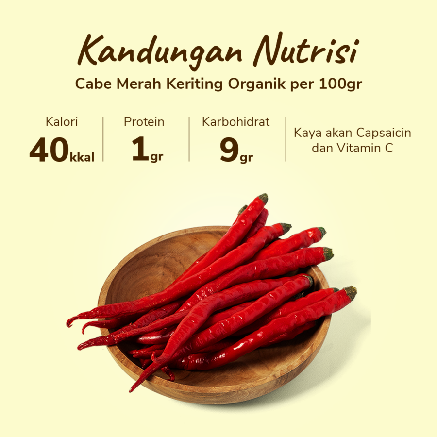 Cabe Merah Keriting Organik 150gram