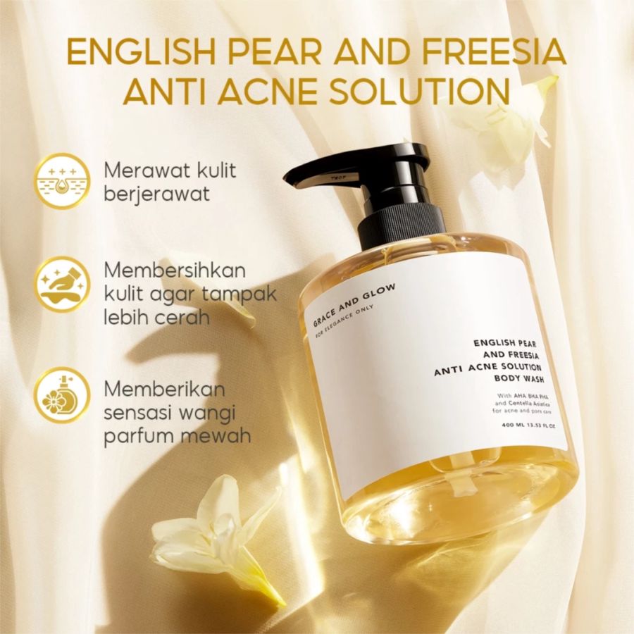 Grace and Glow English Pearl and Freesia Anti Acne Solution Body Wash 400ml