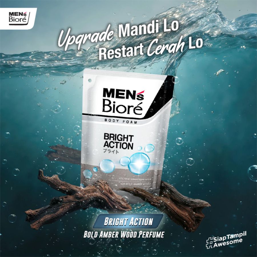 Men's Biore Bright Action Body Foam Refill 400ml