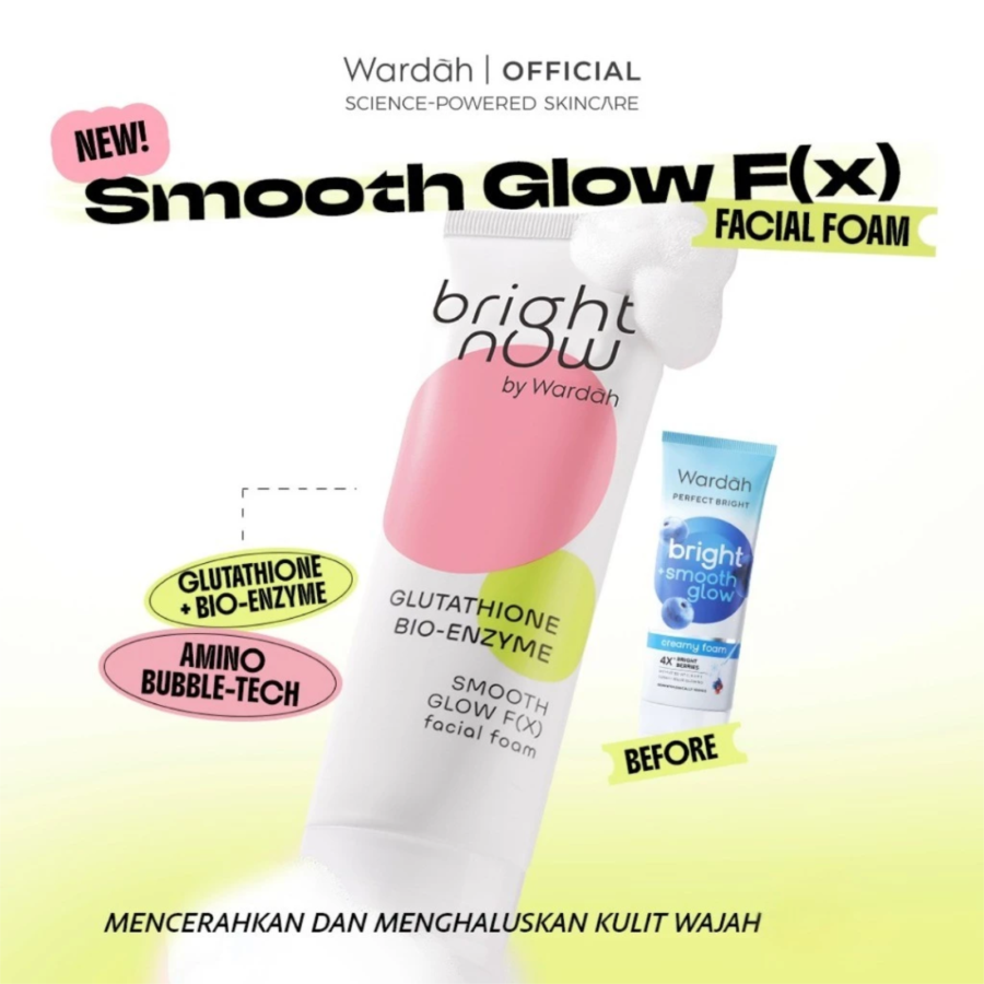 Wardah Bright Now Glutathione Bio-Enzyme Smooth Glow F(X) Facial Foam 100ml