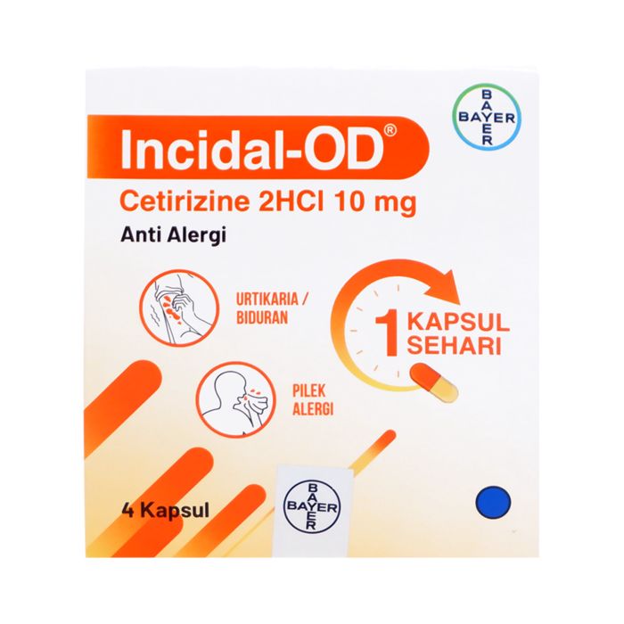 Incidal-OD 10mg Obat Pilek Alergi dan Biduran