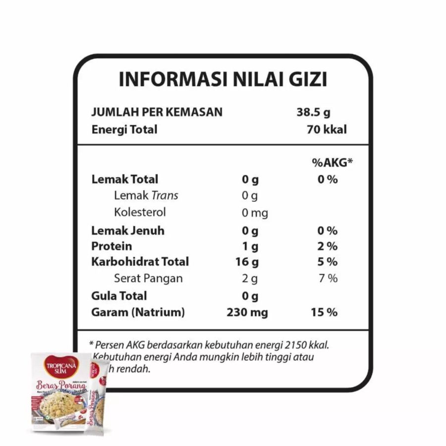 Tropicana Slim Beras Porang Instan Nasi Goreng Box 7sachets
