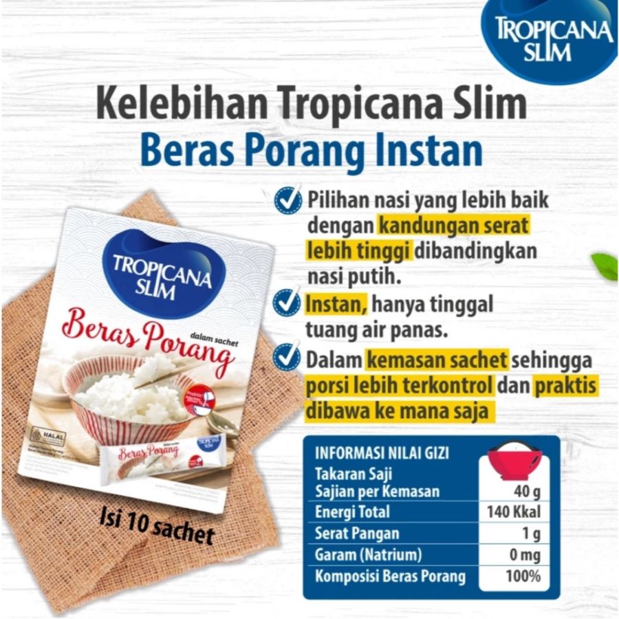 Tropicana Slim Beras Porang Instan Box 10 sachets 400gram