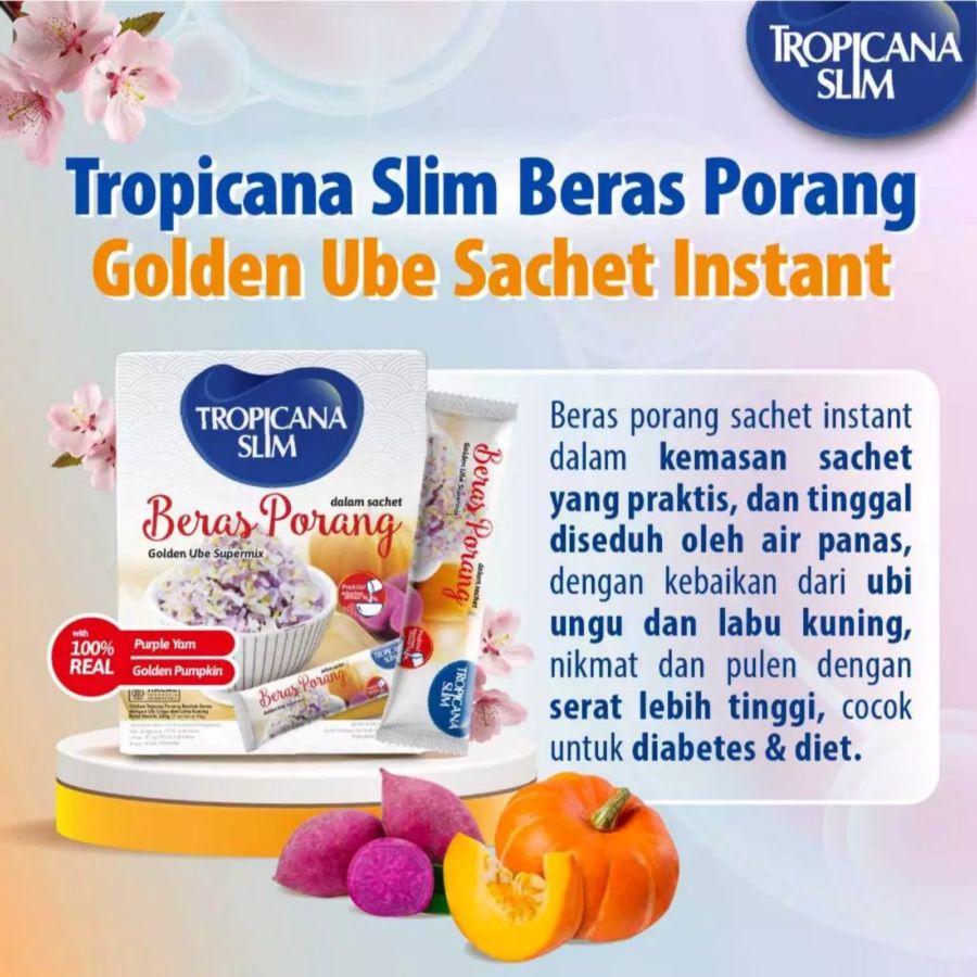 Tropicana Slim Beras Porang Instan Golden Ube 7 sachets 280gram