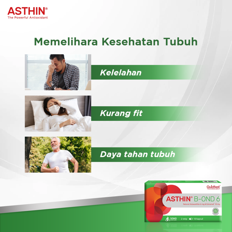 Asthin B-OND 6 Suplemen Antioksidan 10 Kapsul 2 Strips 1pcs