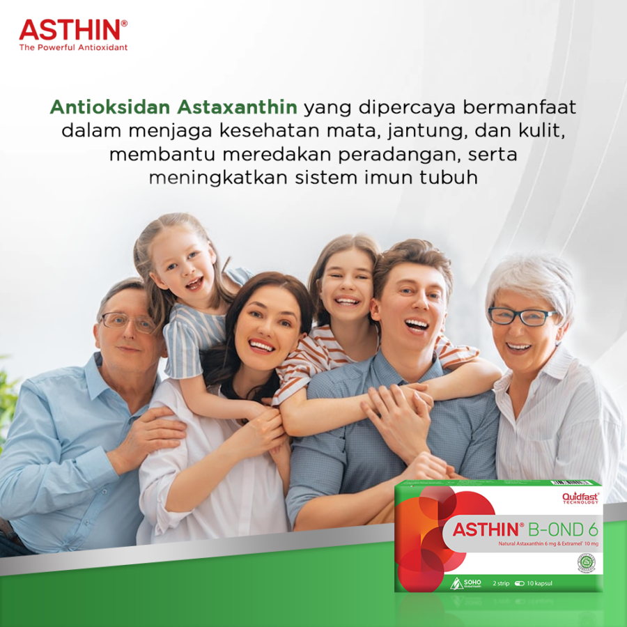 Asthin B-OND 6 Suplemen Antioksidan 10 Kapsul 2 Strips 1pcs