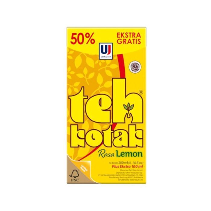[Bundle 2] Ultrajaya Teh Kotak Rasa Lemon 300 ml