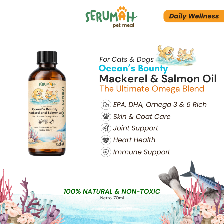 Serumah Fish Oil Ocean Bounty Mackerel & Salmon Suplemen Anjing dan Kucing 1pcs