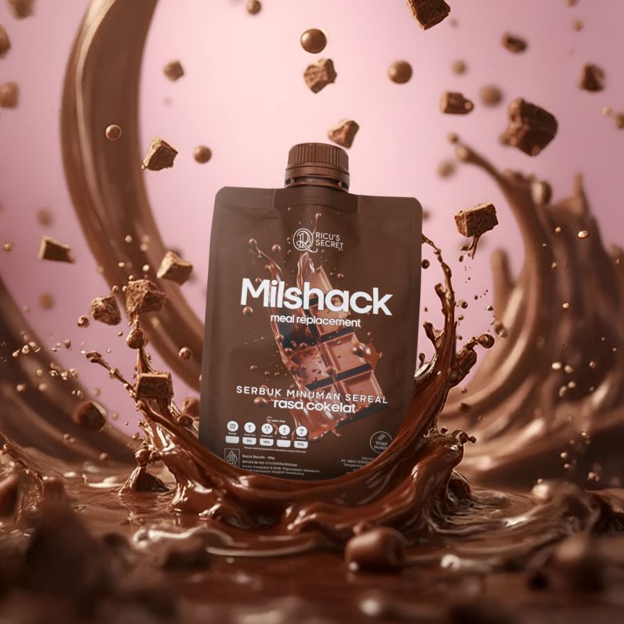 Ricu's Secret Milshack Meal Replacement Cokelat Pouch 40 gram 1pcs