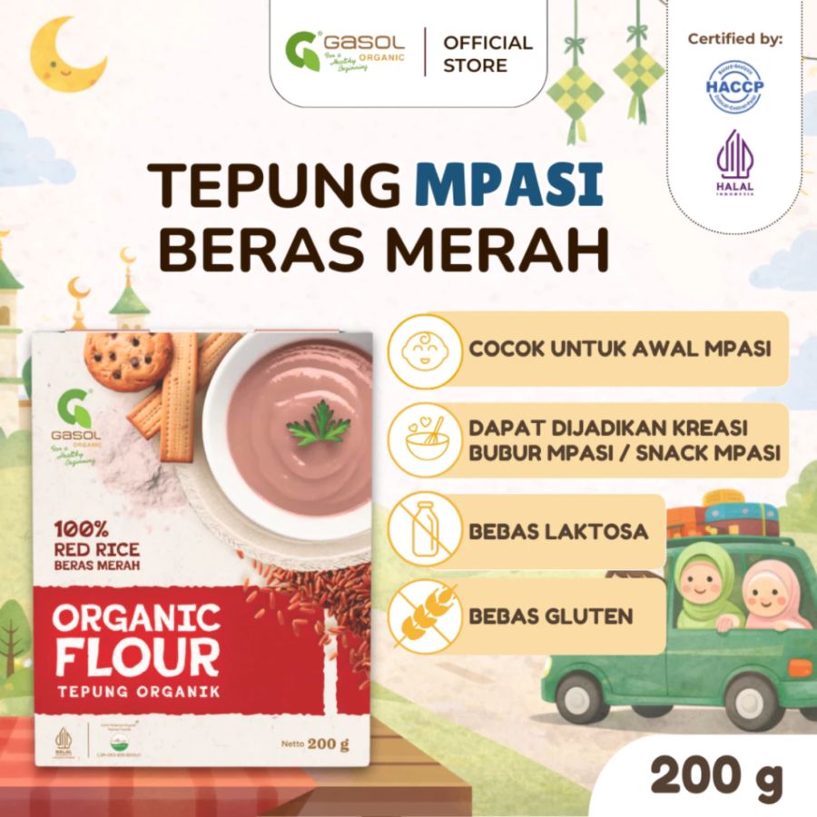 GASOL Organic Flour Red Rice MPASI 200gram