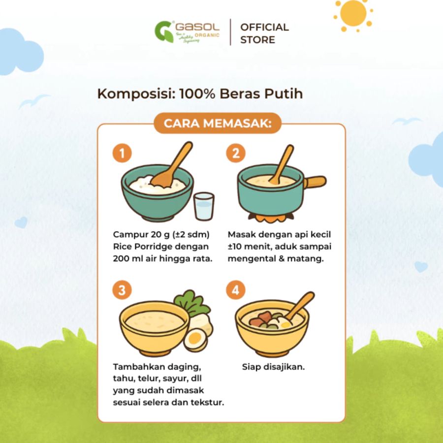 GASOL Organic Flour White Rice MPASI 200gram
