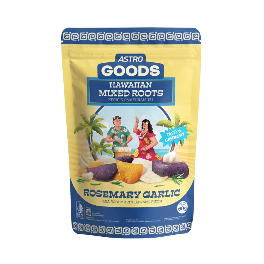 Hawaiian Mixed Roots Keripik Campuran Ubi Rosemary Garlic Astro Goods 60gram