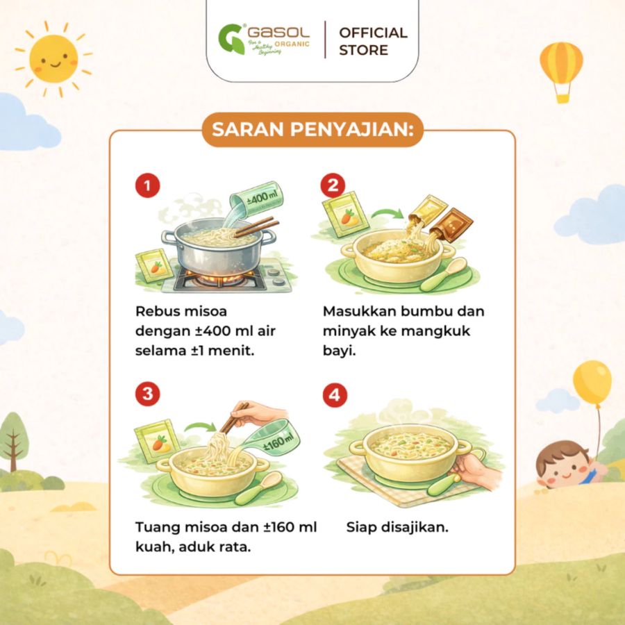 GASOL MiniMee Misoa Mie Instan Sehat Anak 65gram