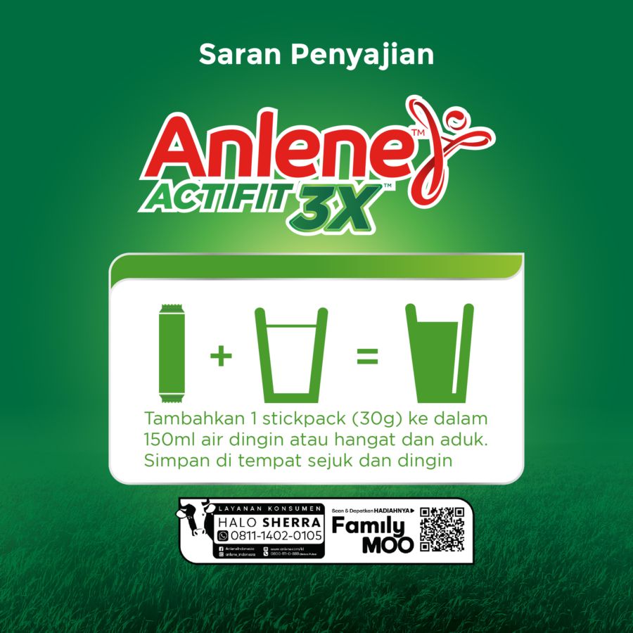 Anlene Actifit 3X Cokelat Stickpack Pouch 5x32gr 160gram