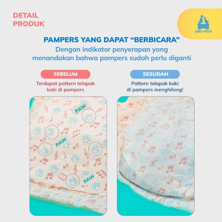 Paw Power Travelling Pet Diapers Popok Pampers Anjing Jantan Full Size M 1pack