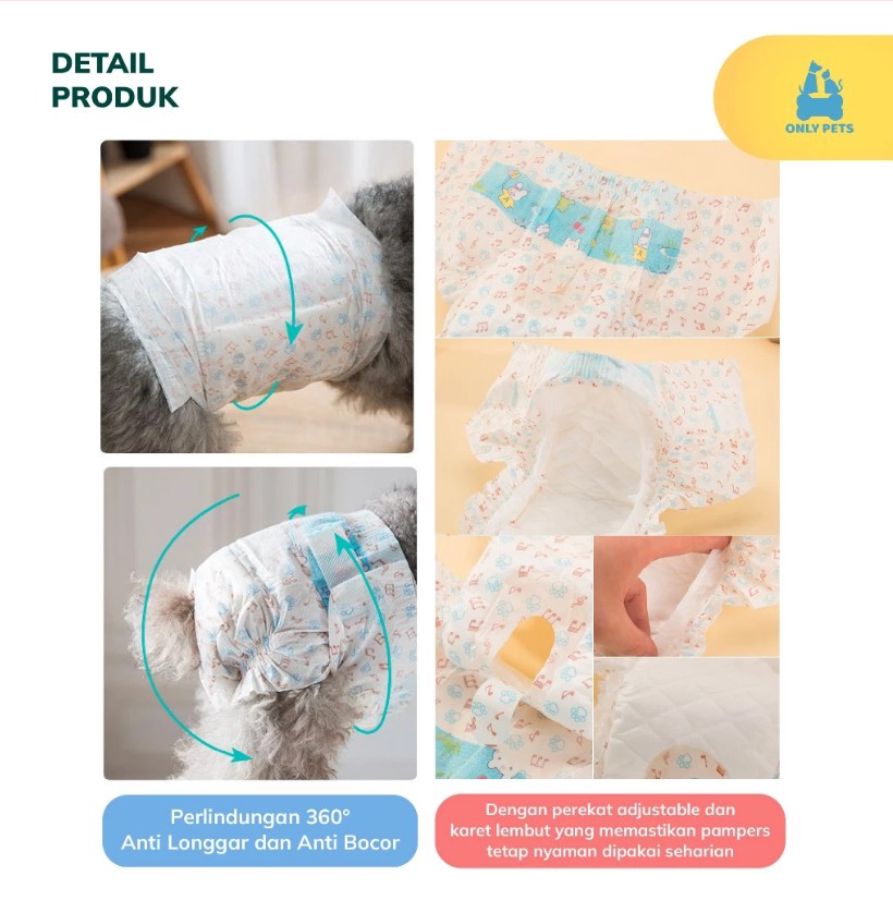 Paw Power Travelling Pet Diapers Popok Pampers Anjing Jantan Full Size S 1pack