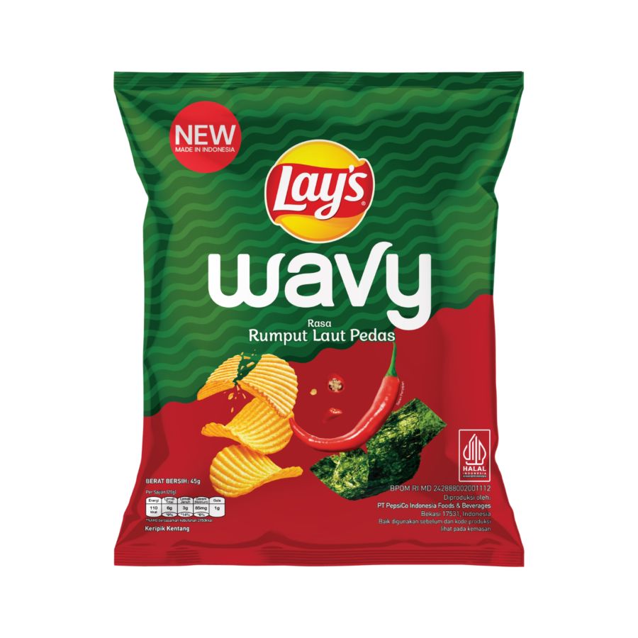 Lay's Wavy Spicy seaweed 45gram 1pcs