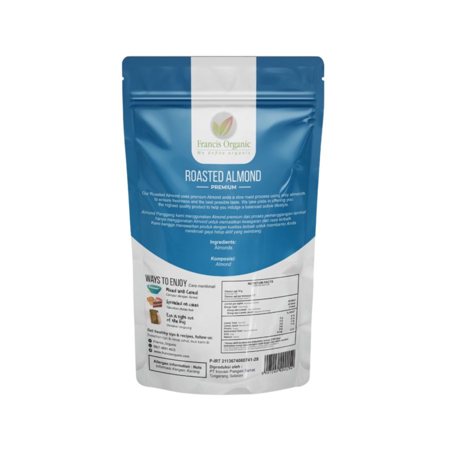 Francis Organic Roasted Almonds 100gram