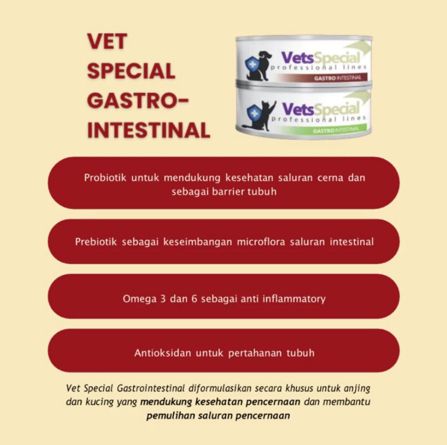 Vets Special Gastrointestinal Makanan Kucing Basah 185gram