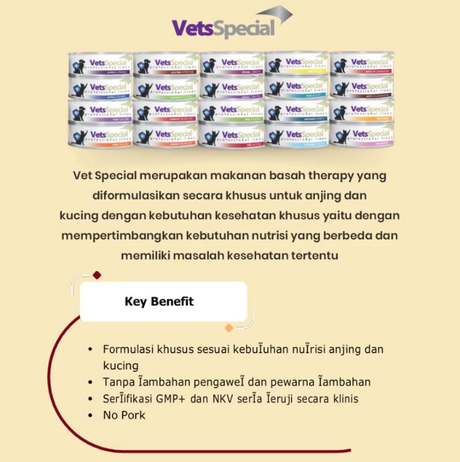 Vets Special Gastrointestinal Makanan Kucing Basah 185gram