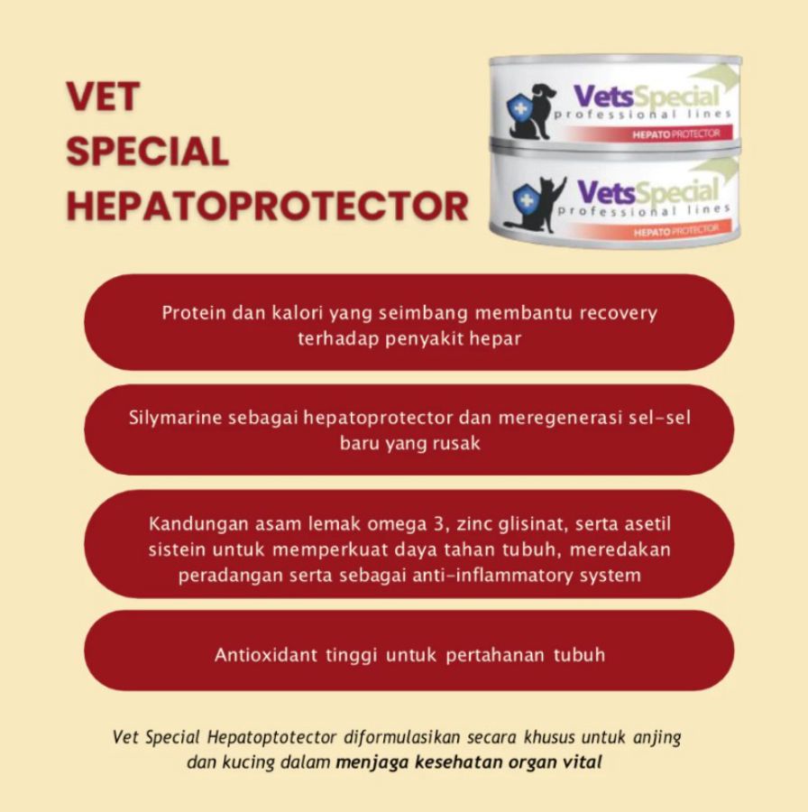 Vets Special Hepatoptotector Makanan Kucing Basah 185gram