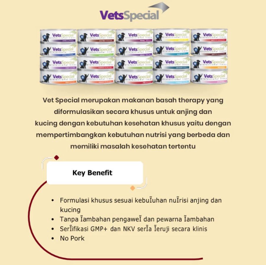 Vets Special Hepatoptotector Makanan Kucing Basah 185gram