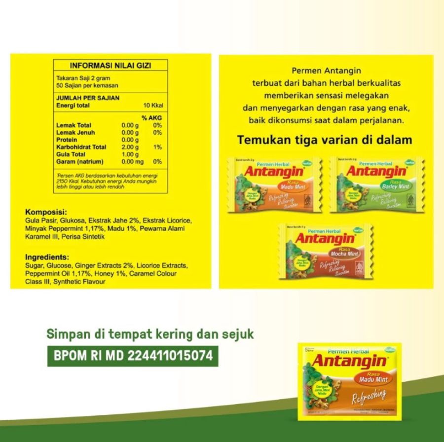 Antangin Permen Herbal Aneka Rasa 50butir