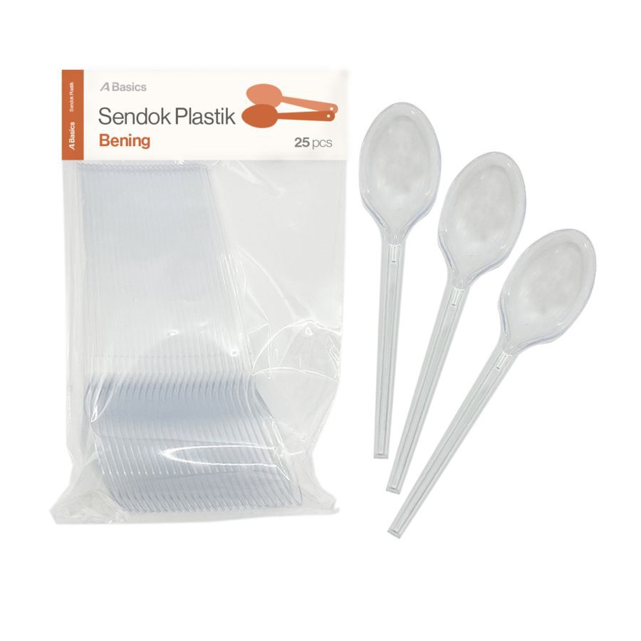 Sendok Plastik Bening A Basics 25pcs