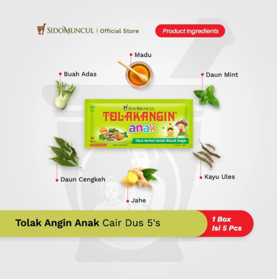 Tolak Angin Anak Obat Herbal Masuk Angin 5 sachets 1box