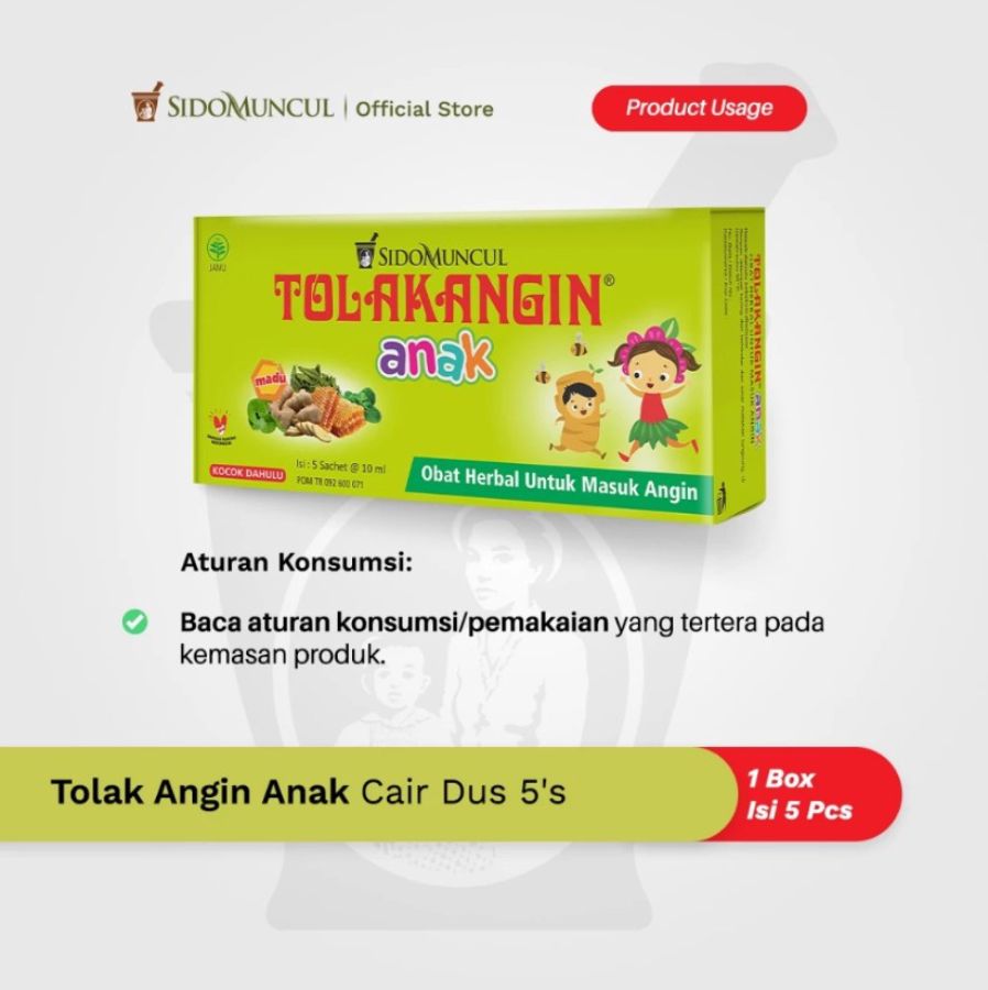 Tolak Angin Anak Obat Herbal Masuk Angin 5 sachets 1box