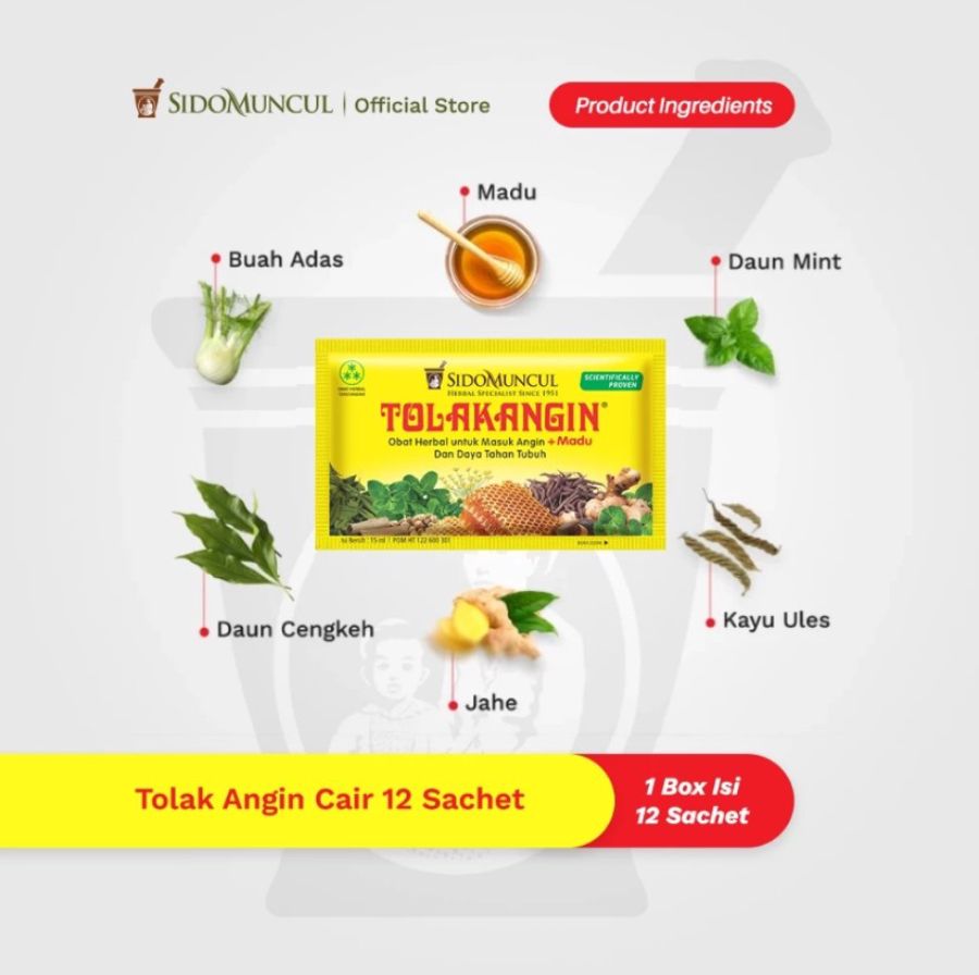 Tolak Angin Obat Herbal Masuk Angin 12 sachets 1box