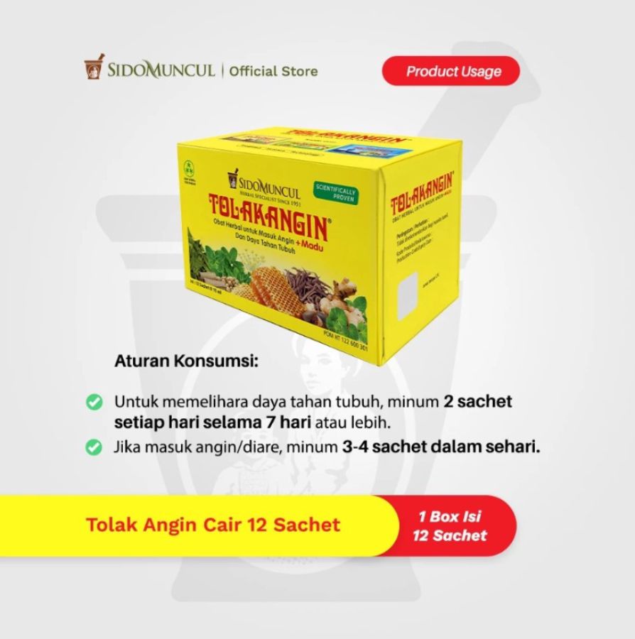 Tolak Angin Obat Herbal Masuk Angin 12 sachets 1box