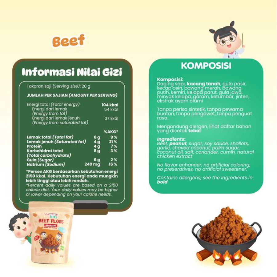 Yummy Bites Beef Floss Abon Sapi MPASI 100gram